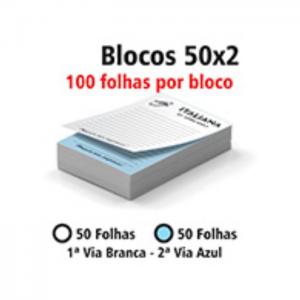 BLOCO 2 vias 10x15cm APERGAMINHADO 75G tamanho10X15CM 2 vias 1X0  Grampo / Picote 50x2