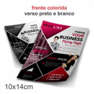 PANFLETO 115G COLORIDO FRENTE E VERSO P/B Couchê 115g 10X15 4x1 Sem verniz Corte reto 