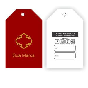 TAGS chanfrada couchê 250g 9X5 4x1 Verniz  Brilho frente chanfrado 