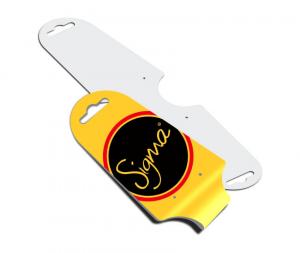 Tags especial couchê 250g 182x51mm  verniz UV frente (selecione o acabamento) 