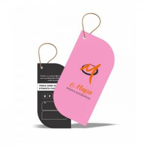 TAGS FOLHA couchê 250g 9X5 4x0 - 4x1 - 4x4 Verniz  Brilho frente corte folha 