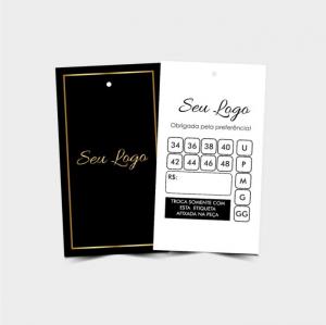 TAGS couchê 250g 9X5 4x1 Verniz  Brilho frente corte reto 